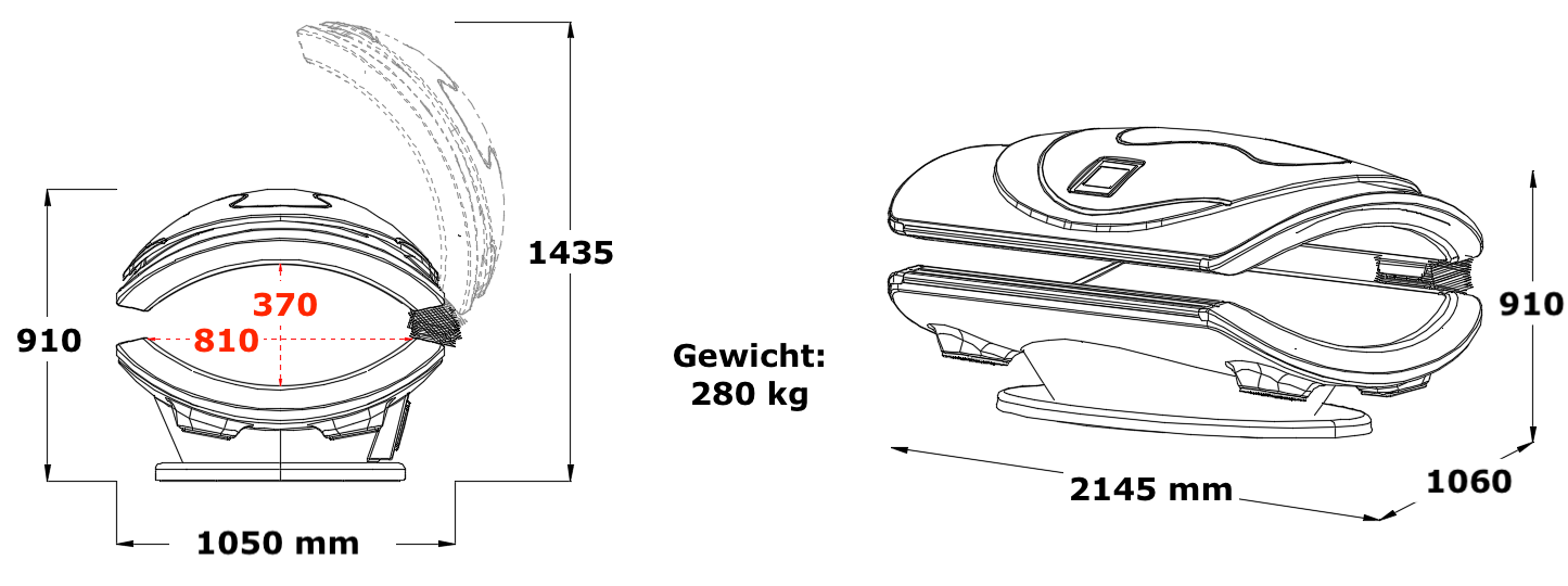 Rotlicht-Bett LTL3325 mit 26040 LEDs 3'325 W (10-12 Wochen Lieferzeit)
